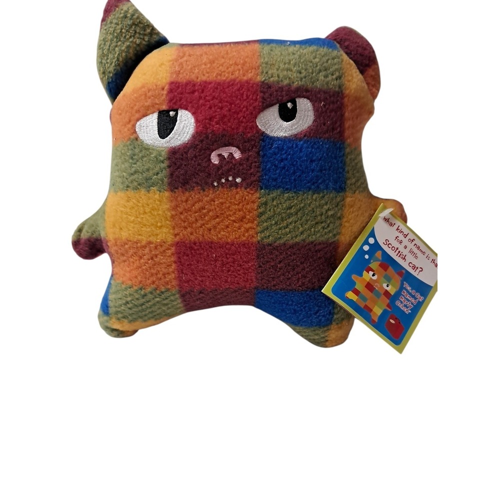 Scary Stories Yes, A Cat Named Marty Cohen Plush New With Tags Multi Color Plaid